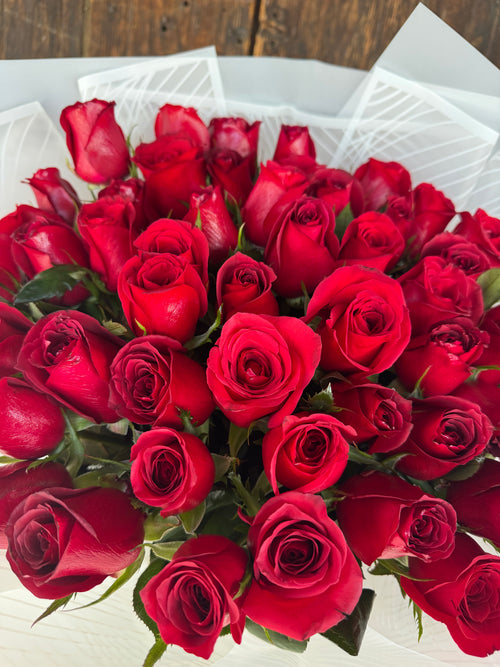 Bouquet 50 rosas rojas